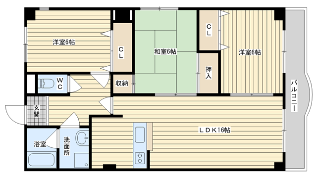 茨木市北春日丘の賃貸物件間取画像