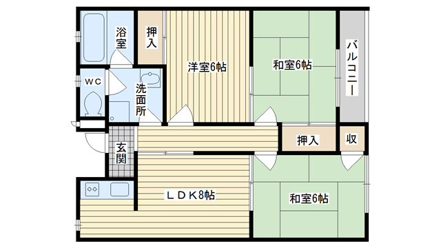 茨木市新和町の賃貸物件間取画像