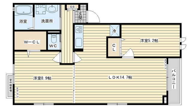 茨木市島の賃貸物件間取画像