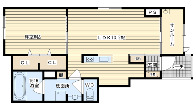 茨木市五日市の賃貸物件間取画像