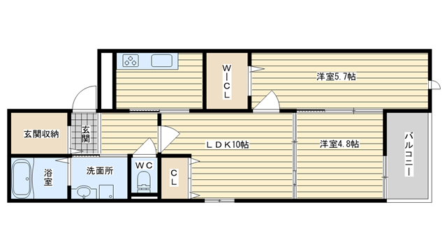 茨木市若園町の賃貸物件間取画像