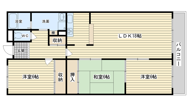 茨木市末広町の賃貸物件間取画像