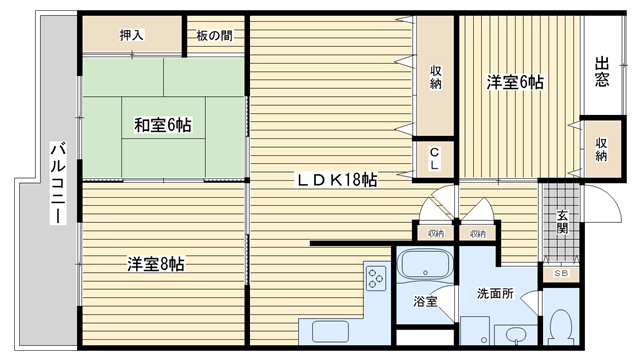 茨木市真砂の賃貸物件間取画像