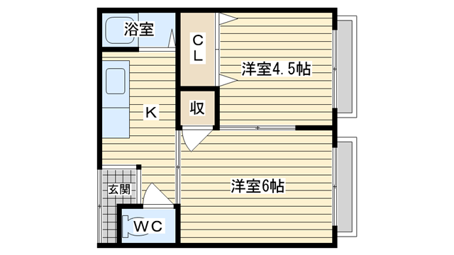 茨木市蔵垣内の賃貸物件間取画像