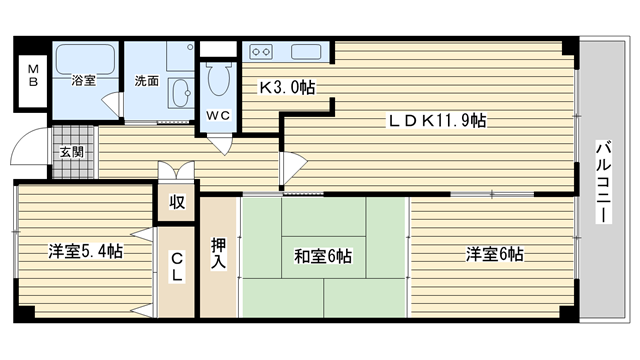 茨木市沢良宜西の賃貸物件間取画像