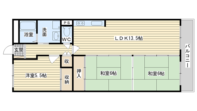 茨木市松ケ本町の賃貸物件間取画像