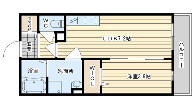 茨木市新中条町の賃貸物件間取画像
