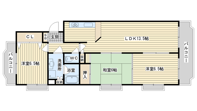 茨木市蔵垣内の賃貸物件間取画像