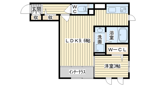 茨木市西駅前町の賃貸物件間取画像