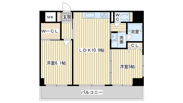 茨木市別院町の賃貸物件間取画像