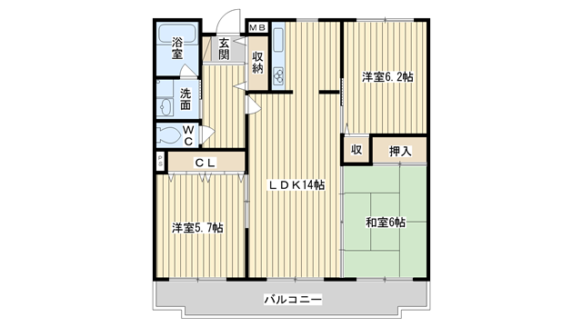 茨木市真砂の賃貸物件間取画像