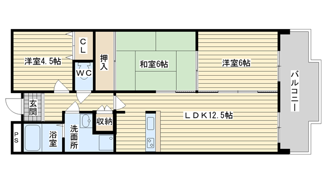 茨木市真砂の賃貸物件間取画像