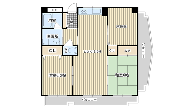 茨木市上中条の賃貸物件間取画像