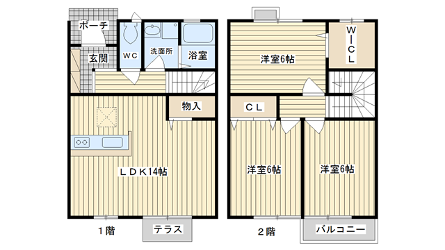 茨木市沢良宜西の賃貸物件間取画像