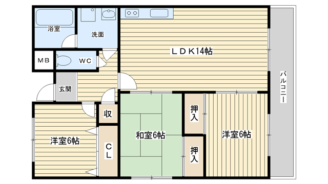 茨木市沢良宜西の賃貸物件間取画像