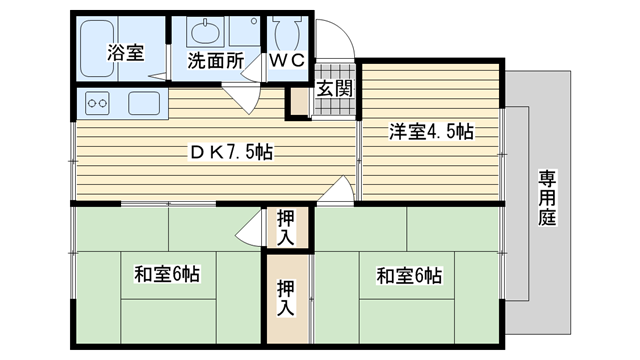 茨木市南春日丘の賃貸物件間取画像