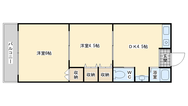 茨木市南春日丘の賃貸物件間取画像