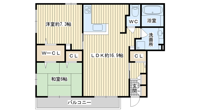 茨木市主原町の賃貸物件間取画像