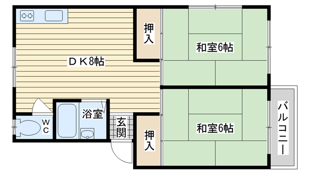 茨木市郡山の賃貸物件間取画像