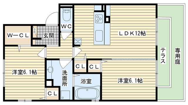 茨木市主原町の賃貸物件間取画像