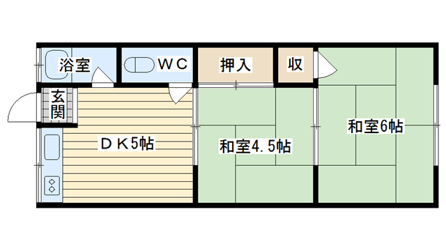 茨木市東奈良の賃貸物件間取画像