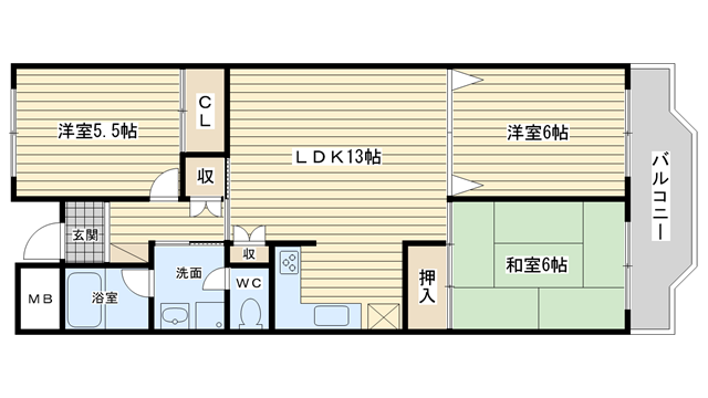 茨木市総持寺駅前町の賃貸物件間取画像