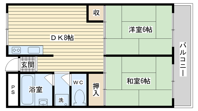 茨木市西駅前町の賃貸物件間取画像