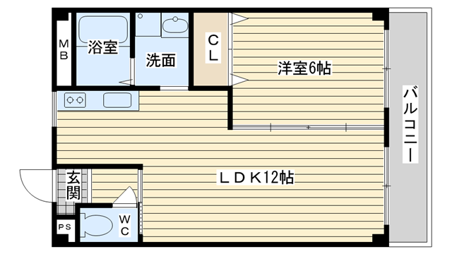 茨木市南春日丘の賃貸物件間取画像