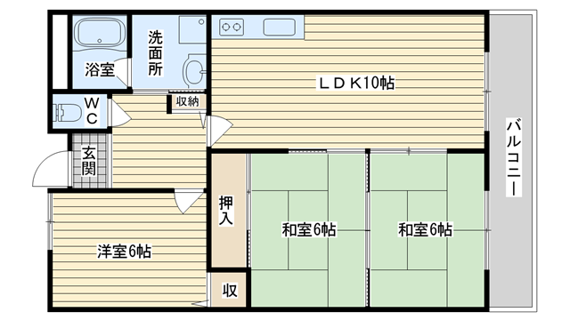 茨木市蔵垣内の賃貸物件間取画像