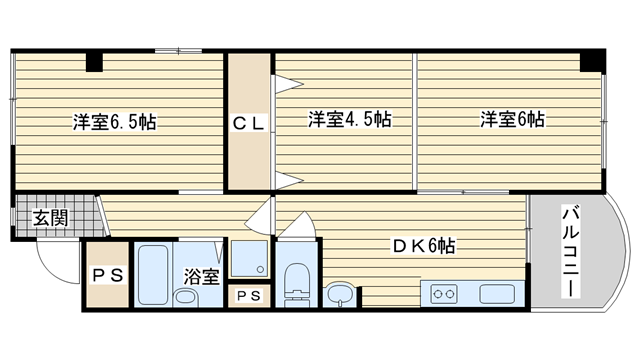 茨木市上中条の賃貸物件間取画像