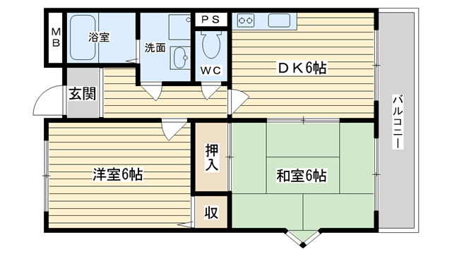 茨木市東太田の賃貸物件間取画像