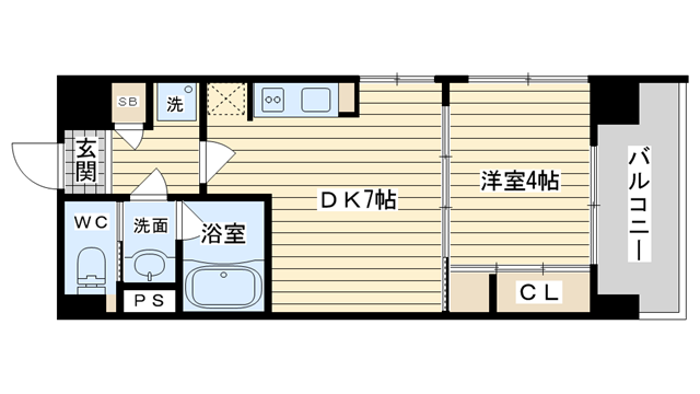 茨木市大手町の賃貸物件間取画像