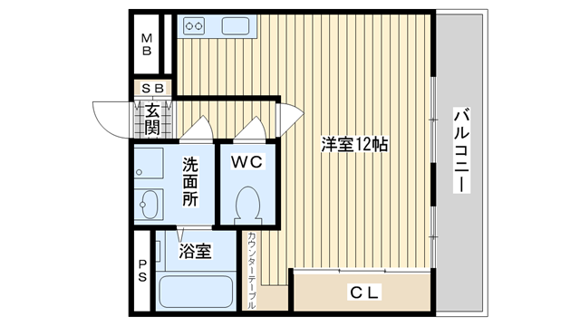 茨木市大手町の賃貸物件間取画像