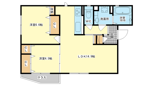 茨木市玉瀬町の賃貸物件間取画像