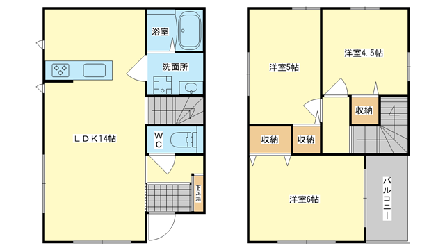 茨木市太田の賃貸物件間取画像