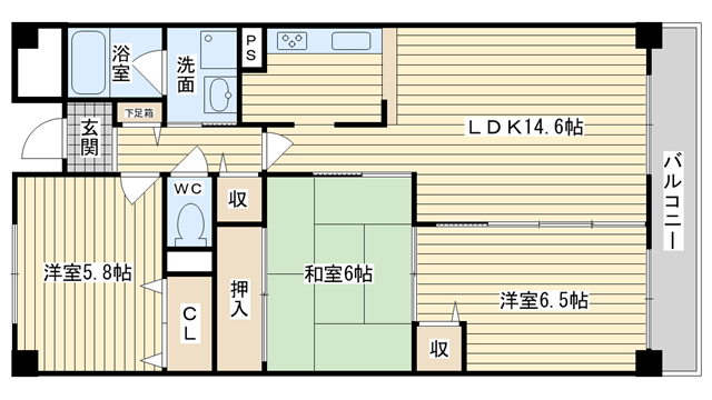 茨木市真砂の賃貸物件間取画像