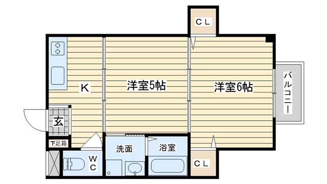 茨木市竹橋町の賃貸物件間取画像