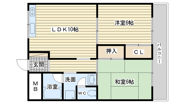 茨木市双葉町の賃貸物件間取画像