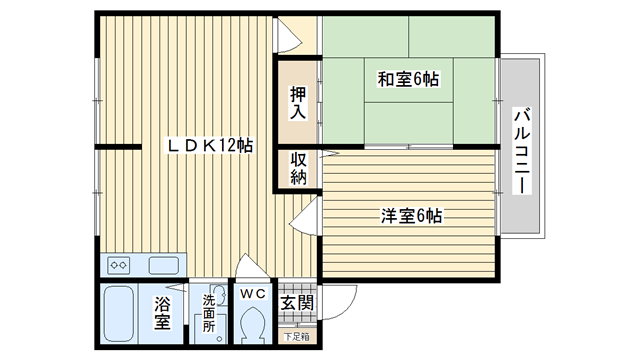 茨木市十日市町の賃貸物件間取画像