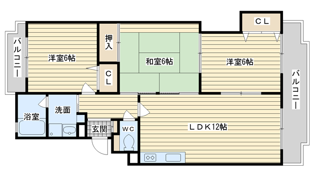 茨木市沢良宜西の賃貸物件間取画像