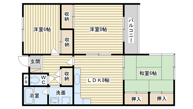 茨木市奈良町の賃貸物件間取画像