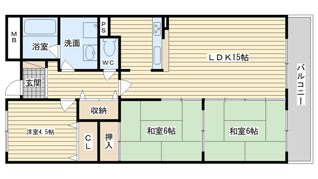 茨木市上穂積の賃貸物件間取画像