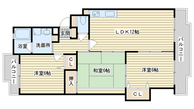 茨木市沢良宜西の賃貸物件間取画像