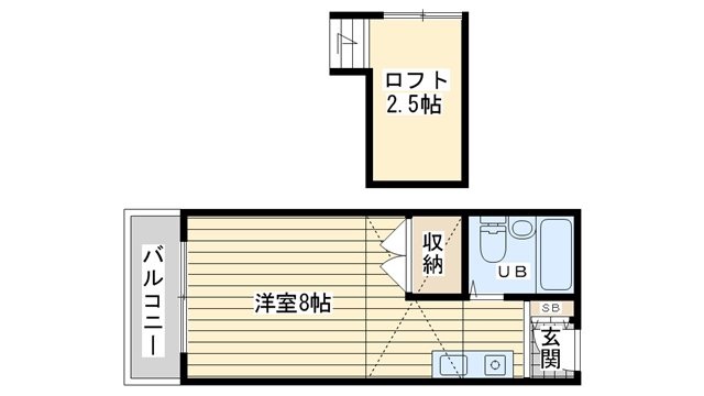 茨木市中村町の賃貸物件間取画像