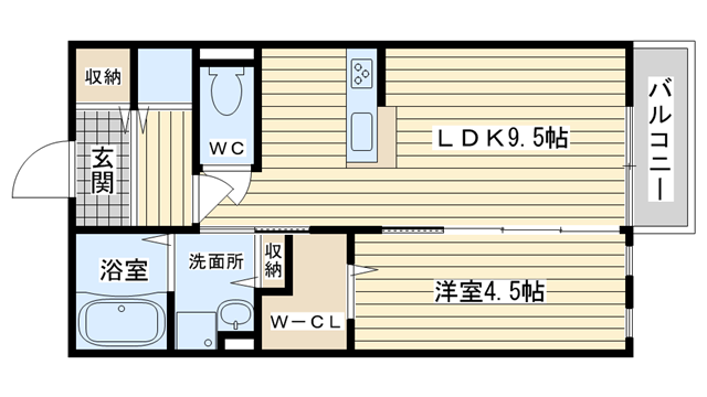 茨木市郡山の賃貸物件間取画像