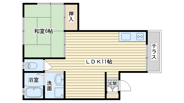 茨木市竹橋町の賃貸物件間取画像