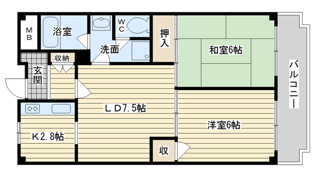 茨木市主原町の賃貸物件間取画像