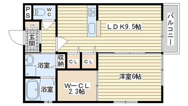 茨木市庄の賃貸物件間取画像