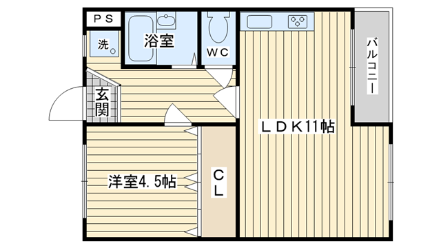 茨木市下穂積の賃貸物件間取画像