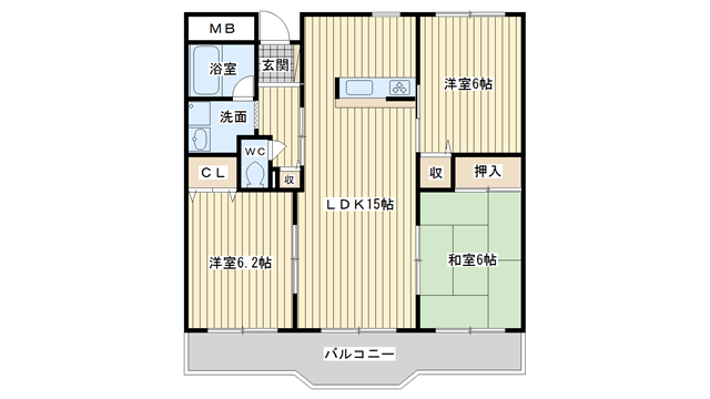 茨木市春日の賃貸物件間取画像